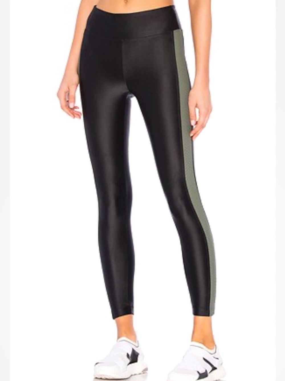 Koral Dynamic Duo High Rise Black Leggings Green Sides Size Small